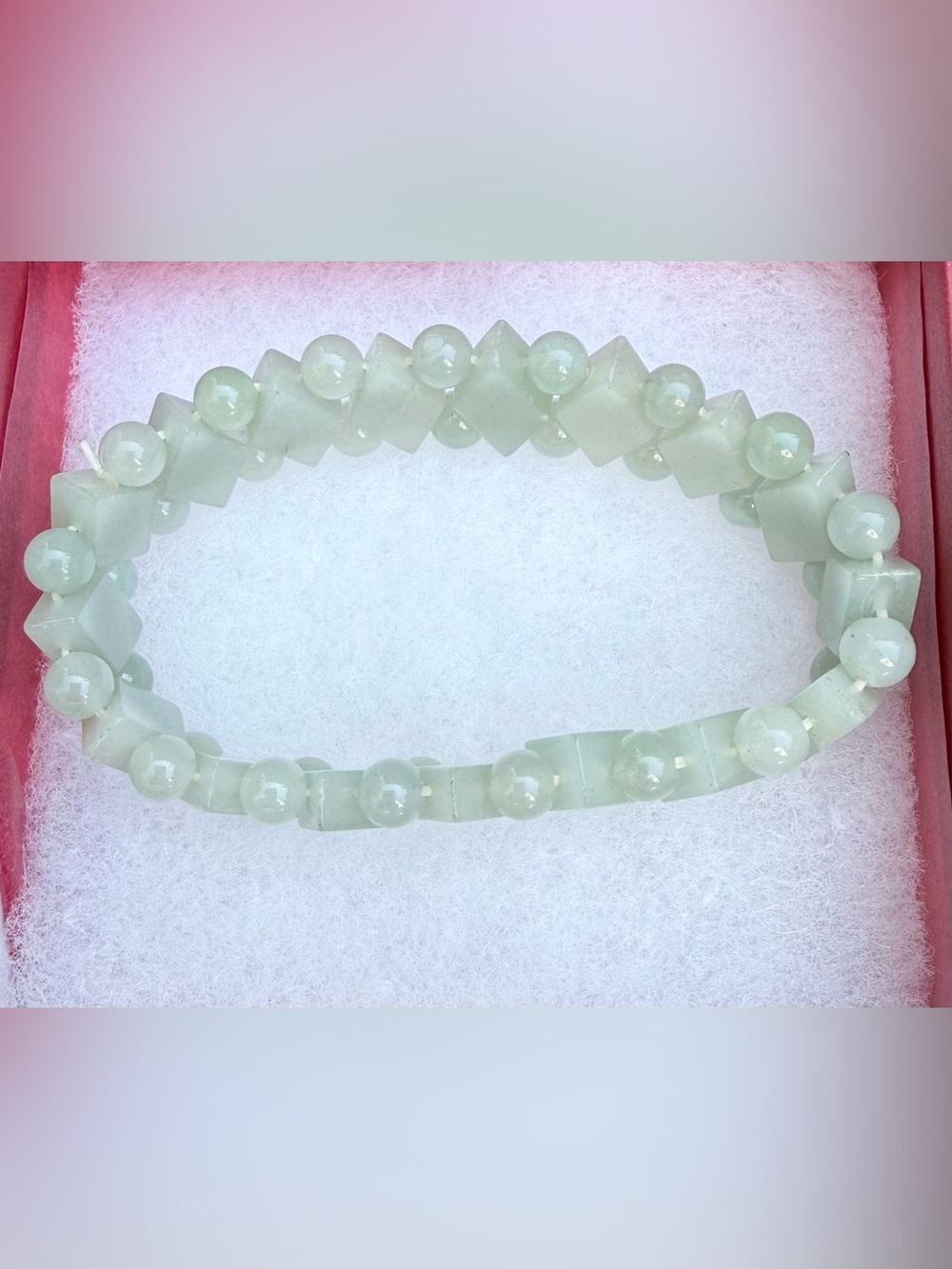 Green Jade Beaded Stretch Bracelet - Women Jewelry